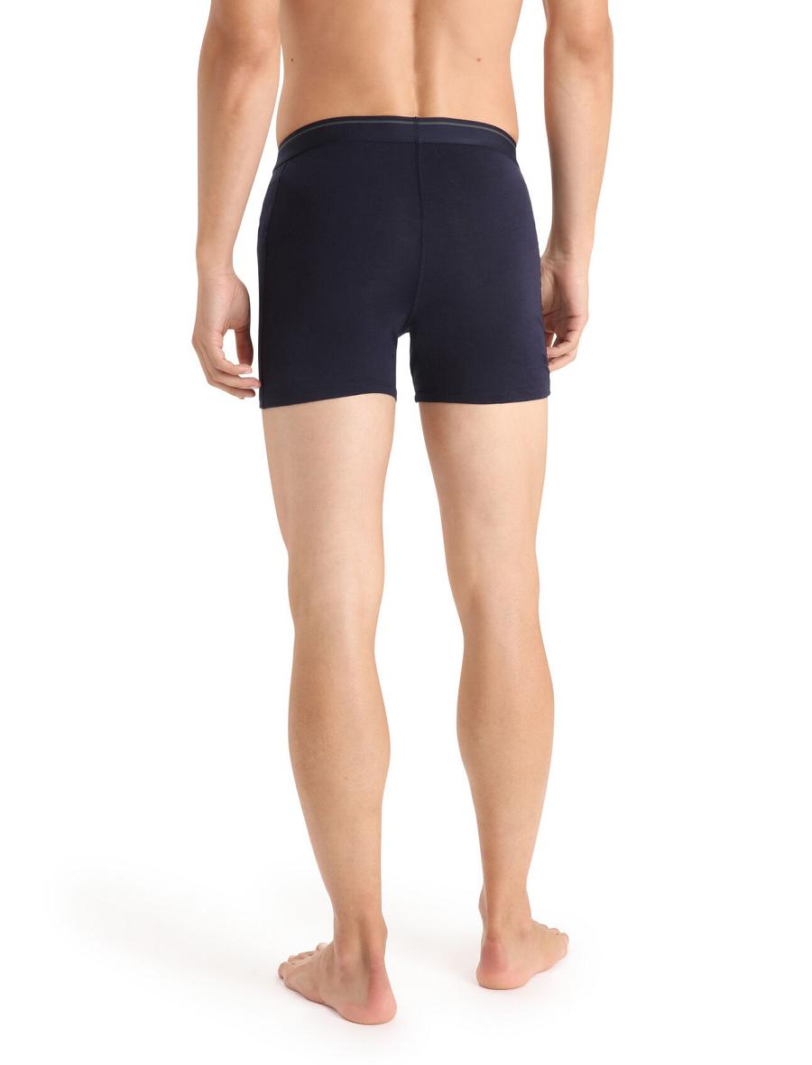 Icebreaker Merino Anatomica Boxers With Fly Férfi Fehérnemű Sötétkék | HU 1307OKIR